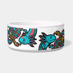 Aztec God Xolotl Fighting Jaguar Battle Tribal Art Bowl