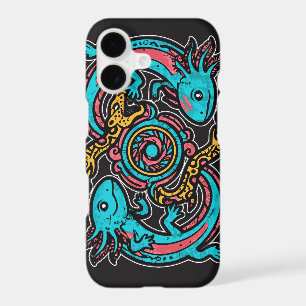 Aztec God Xolotl Fighting Jaguar Battle Tribal Art iPhone 17 Case