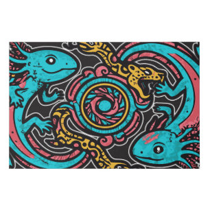 Aztec God Xolotl Fighting Jaguar Battle Tribal Art Faux Canvas Print