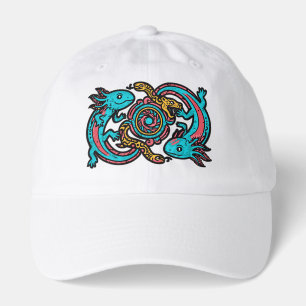 Aztec God Xolotl Fighting Jaguar Battle Tribal Art Hat