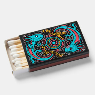 Aztec God Xolotl Fighting Jaguar Battle Tribal Art Matchboxes