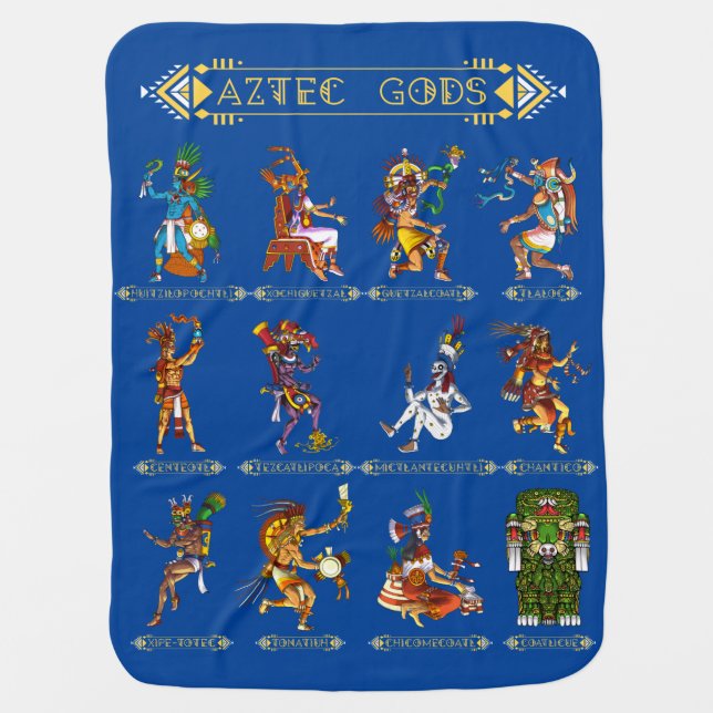 Aztec Gods Baby Blanket (Front)
