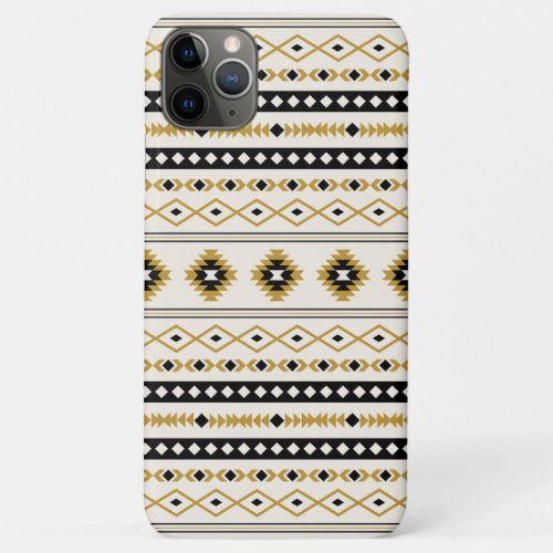 Aztec Gold Black Cream Mixed Motifs Pattern iPhone 11 Pro Max Case