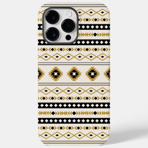 Aztec Gold Black Cream Mixed Motifs Pattern Case_Mate iPhone 14 Pro Max Case