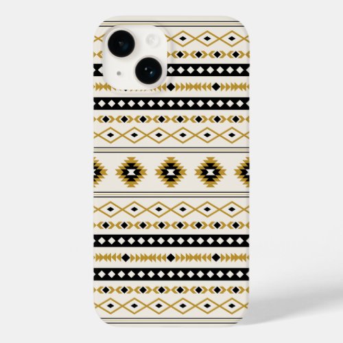 Aztec Gold Black Cream Mixed Motifs Pattern Case_Mate iPhone 14 Case