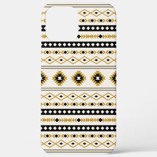 Aztec Gold Black Cream Mixed Motifs Pattern iPhone 12 Pro Max Case
