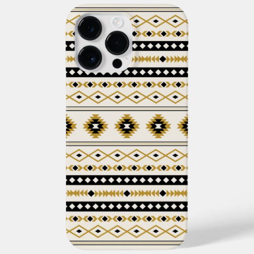 Aztec Gold Black Cream Mixed Motifs Pattern Case_Mate iPhone 14 Pro Max Case