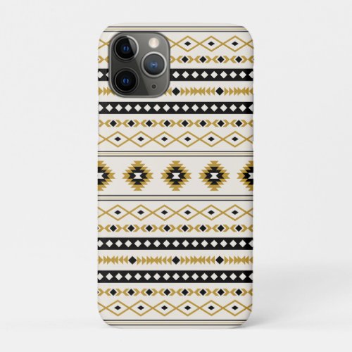 Aztec Gold Black Cream Mixed Motifs Pattern iPhone 11 Pro Case