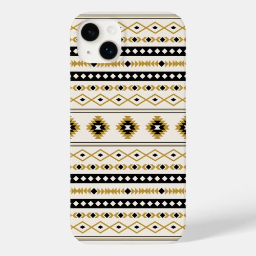 Aztec Gold Black Cream Mixed Motifs Pattern Case_Mate iPhone 14 Plus Case