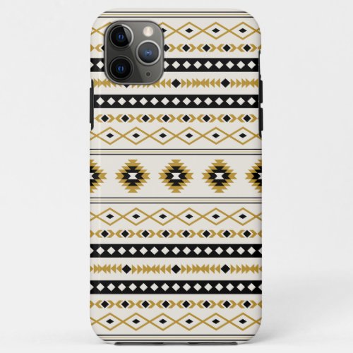 Aztec Gold Black Cream Mixed Motifs Pattern iPhone 11 Pro Max Case