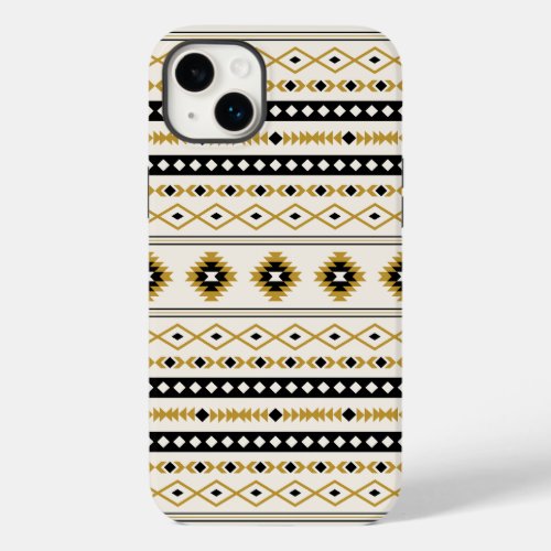 Aztec Gold Black Cream Mixed Motifs Pattern Case_Mate iPhone 14 Plus Case