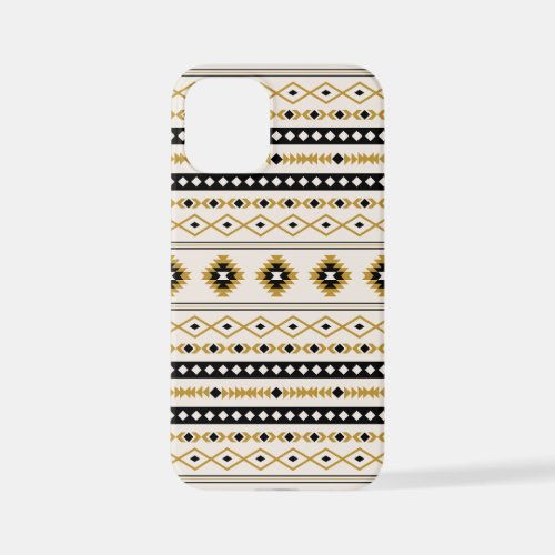 Aztec Gold Black Cream Mixed Motifs Pattern iPhone 12 Mini Case