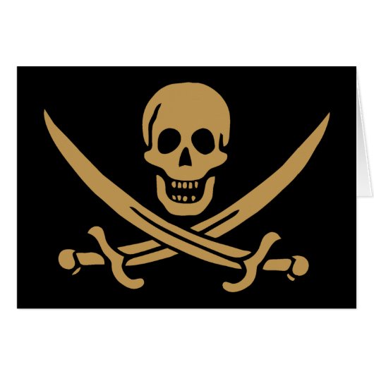 Aztec Gold Skull & Cutlass Pirate Calico Jack (Front Horizontal)