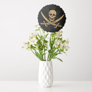 Aztec Gold Skull & Cutlass Pirate Calico Jack Balloon