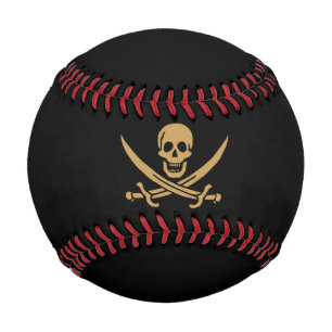 Aztec Gold Skull & Cutlass Pirate Calico Jack Baseball