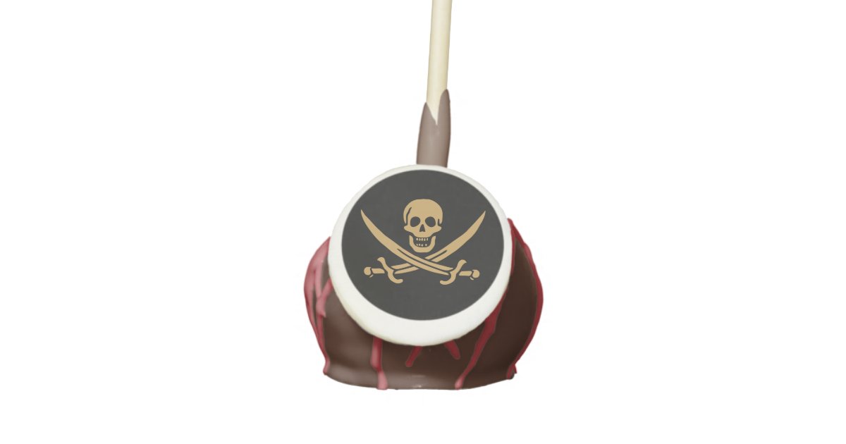 Aztec Pops Aztec Gold Skull & Cutlass Pirate Calico Jack Cake Pops | Zazzle
