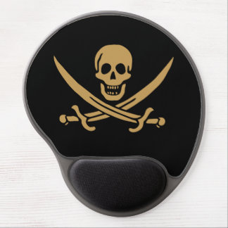 Aztec Gold Skull & Cutlass Pirate Calico Jack Gel Mouse Pad