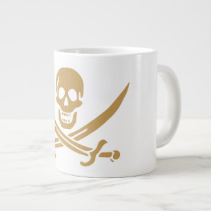 Aztec Gold Skull & Cutlass Pirate Calico Jack Giant Coffee Mug