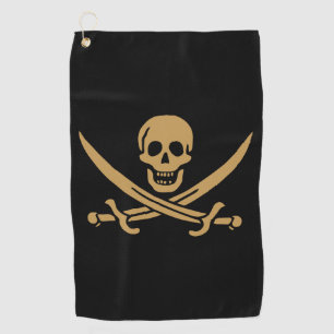 Aztec Gold Skull & Cutlass Pirate Calico Jack Golf Towel