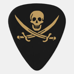 Aztec Gold Skull & Cutlass Pirate Calico Jack Guitar Pick
