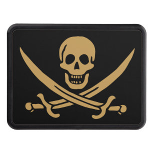 Aztec Gold Skull & Cutlass Pirate Calico Jack Hitch Cover