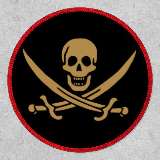 Aztec Gold Skull & Cutlass Pirate Calico Jack Patch
