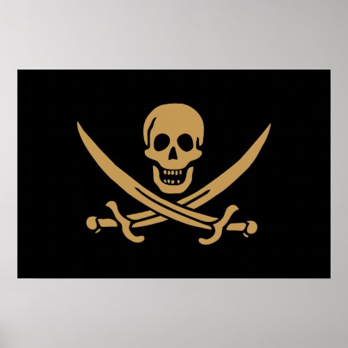 Aztec Gold Skull  Cutlass Pirate Calico Jack Poster