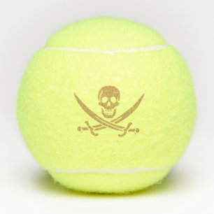 Aztec Gold Skull & Cutlass Pirate Calico Jack Tennis Balls