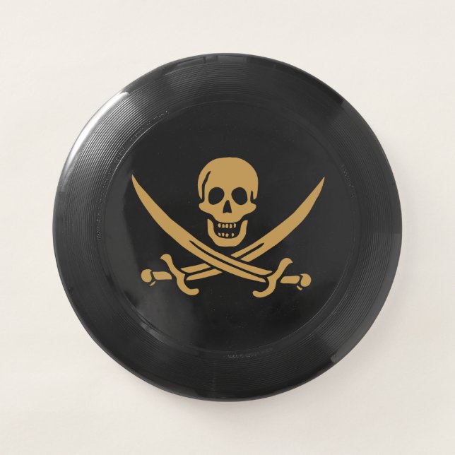 Aztec Gold Skull & Cutlass Pirate Calico Jack Wham-O Frisbee (Front)