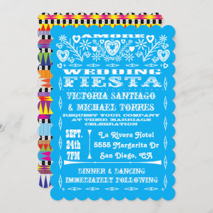 Aztec Graphic Mexican Wedding Papel Picado invites