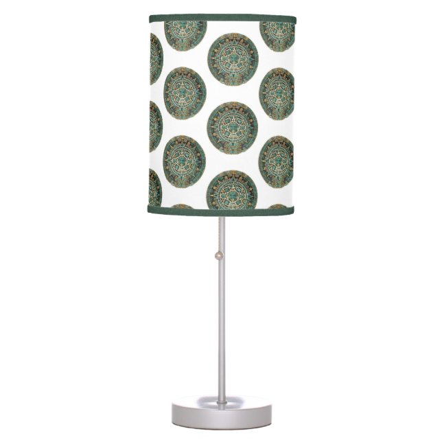 Aztec Green Decorative Lamp Shade (Front)