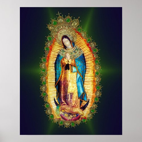 Aztec Guadalupe Mexico Mexican Tilma Poster