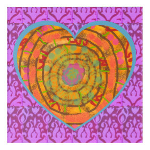 Aztec Heart Design Acrylic Print