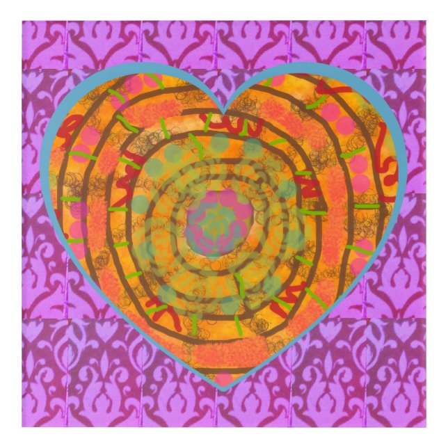 Aztec Heart Design Acrylic Print (Front)