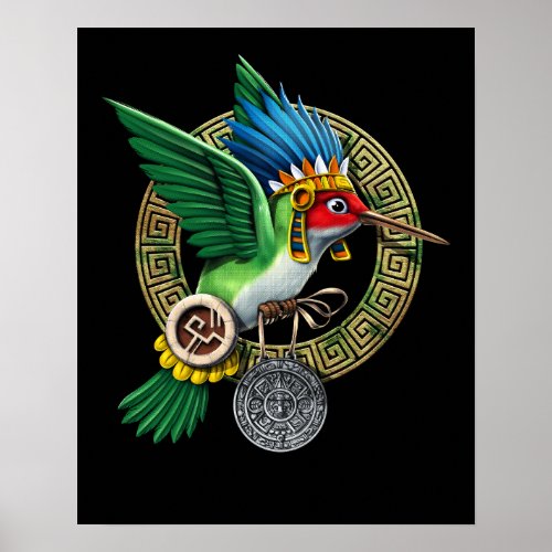 Aztec Hummingbird Poster