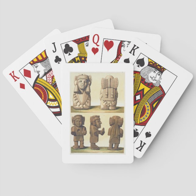 Aztec Idols, Mexico (colour lithograph) Poker Cards (Back)