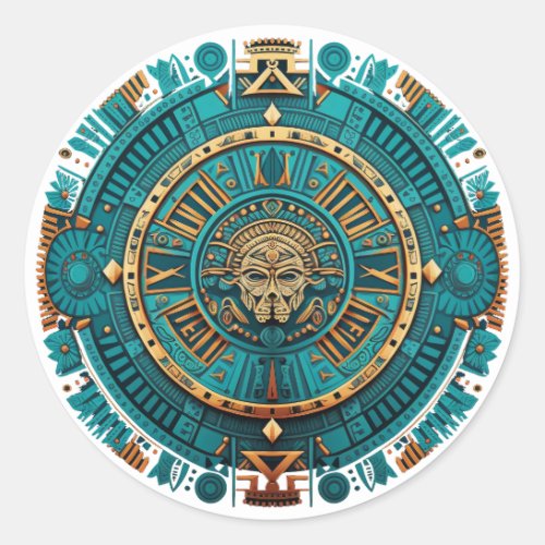 Aztec Inca and Maya Ancient Symbol Classic Round Sticker