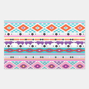 Aztec Indian Tribal pattern Rectangular Sticker