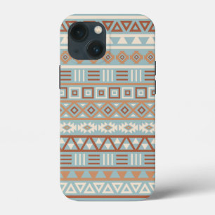 Aztec Influence Pattern Blue Cream Terracottas iPhone 13 Mini Case