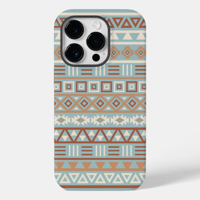 Aztec Influence Pattern Blue Cream Terracottas Case-Mate iPhone Case (Back)