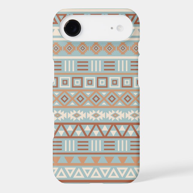 Aztec Influence Pattern Blue Cream Terracottas Case-Mate iPhone Case (Back)