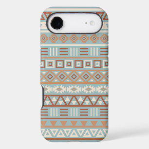 Aztec Influence Pattern Blue Cream Terracottas iPhone 17 Air Case