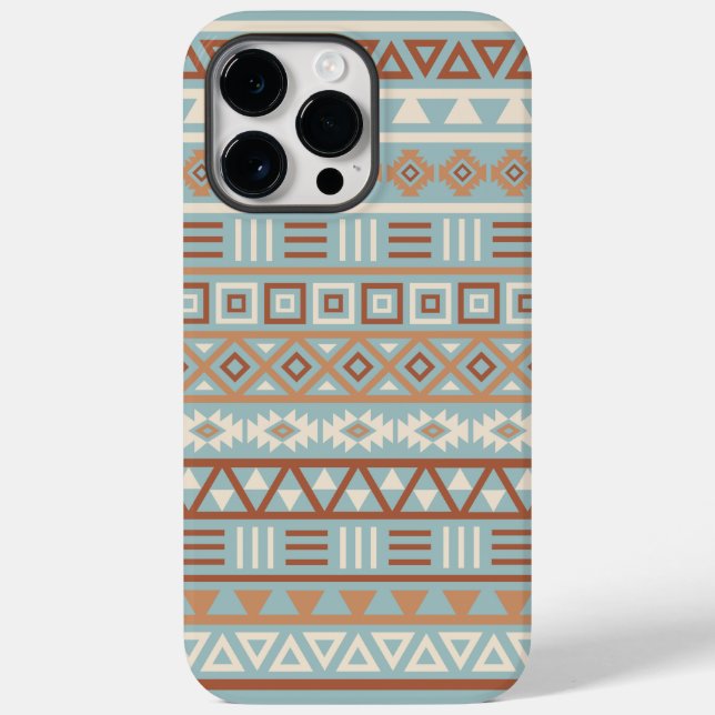 Aztec Influence Pattern Blue Cream Terracottas Case-Mate iPhone Case (Back)