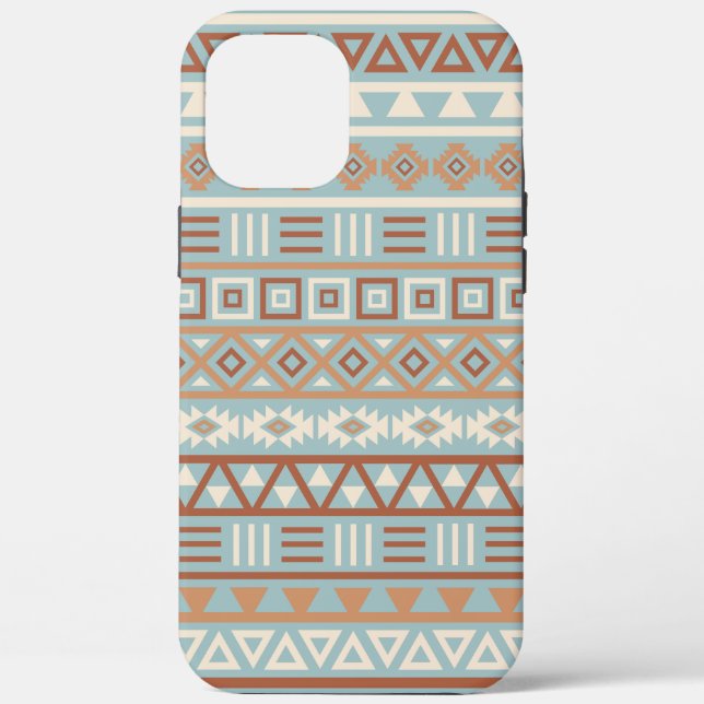 Aztec Influence Pattern Blue Cream Terracottas Case-Mate iPhone Case (Back)