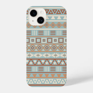 Aztec Influence Pattern Blue Cream Terracottas iPhone 14 Case