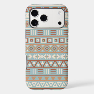 Aztec Influence Pattern Blue Cream Terracottas iPhone 17 Pro Max Case