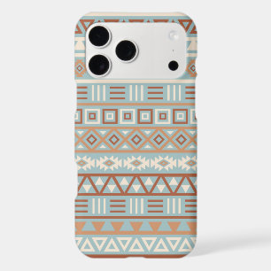 Aztec Influence Pattern Blue Cream Terracottas iPhone 17 Pro Max Case
