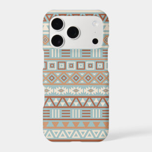 Aztec Influence Pattern Blue Cream Terracottas iPhone 17 Pro Case