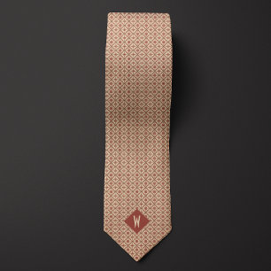 Aztec-Inspired Brown and Sand Pattern Neck Tie