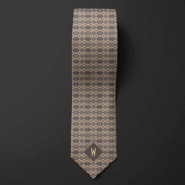Aztec-Inspired Earthtones Pattern Neck Tie (Creator Uploaded)